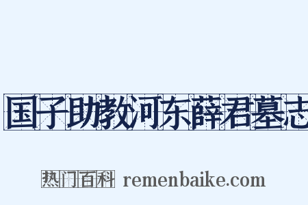 国子助教河东薛君墓志是什么意思的图片